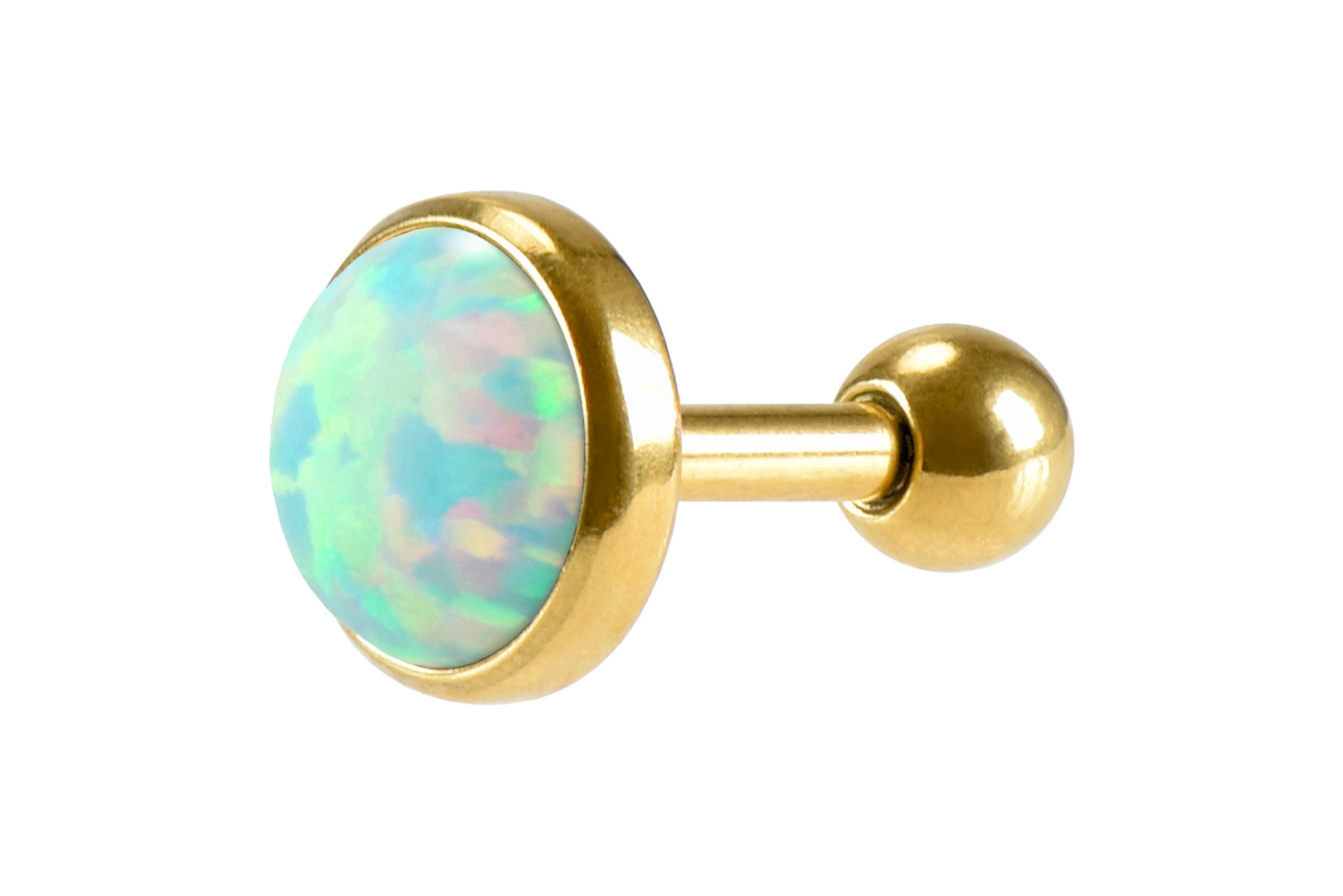 Chirurgenstahl Ohrpiercing SYNTHETISCHER OPAL ++SALE++